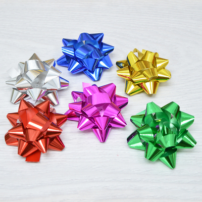 Бант 6см 6шт для упаковки подарков, разноцветный