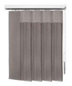Вертикальные тюлевые жалюзи "Вальс" с карнизом Стандарт без декоративной планки, ткань коллекции Шуберт, цвет 9517 дымчатый