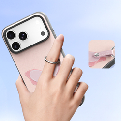 Чехол светло-розового цвета (Butterfly Edition) для смартфона iPhone 17 Pro, серия Luvy Series (со съемным ремешком) от Dux Ducis