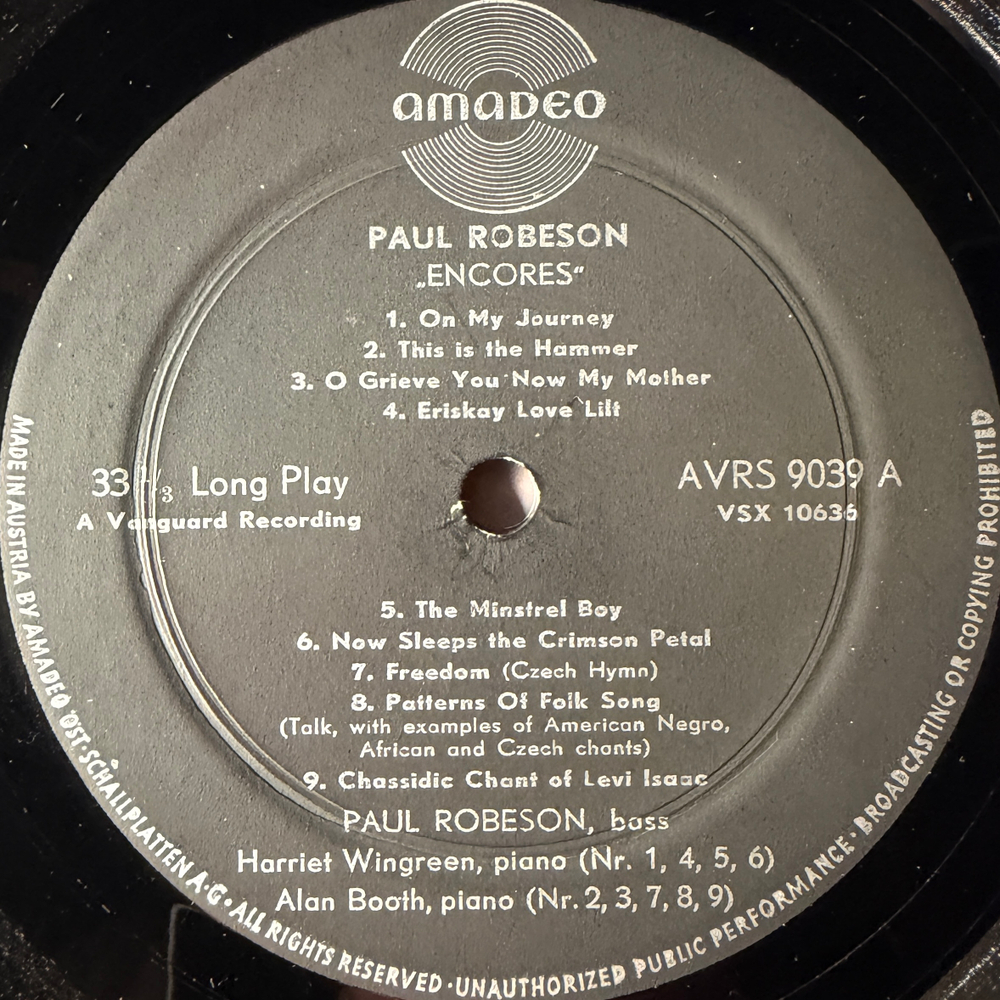 Paul Robeson - Encores (Австрия)Т