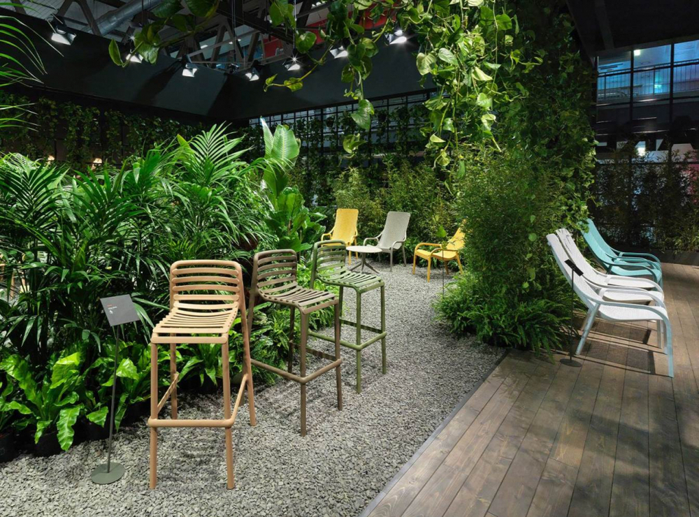 Стул пластиковый барный Nardi Doga Stool, табак