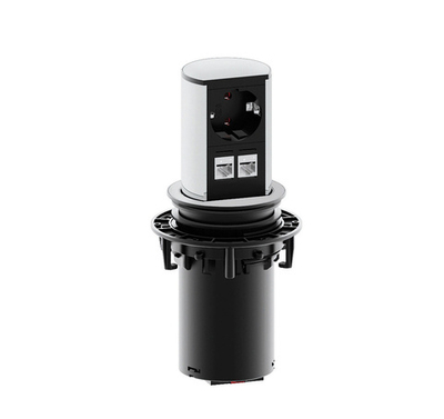 ELEVATOR 1+2cat5e блок розеточ СЕРЕБРИСТ.