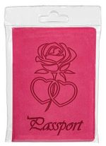 Обложка для паспорта STAFF, бархатный полиуретан, "Роза", розовая, 237619