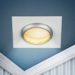 Встраиваемый светильник алюминиевый ЭРА KL110 WH/SL MR16 GU5.3 белый/серебро матовый | Алюминиевые встраиваемые светильники