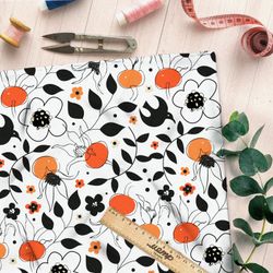 Ткань таффета весенний сочный букет цветов