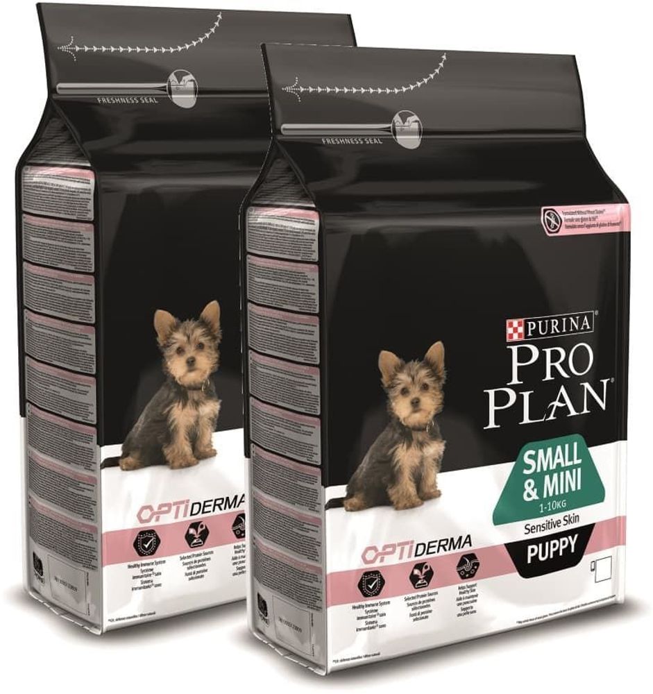 Pro Plan 2х3кг (ll-я -50%) для щенков мелких пород с чувст. кожей Лосось с рисом