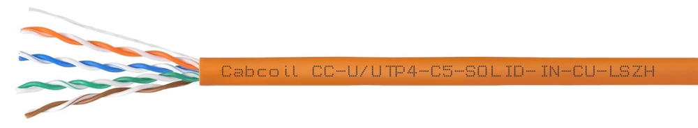 Кабель витая пара U/UTP 5e кат. 4 пары Cabcoil CC-U/UTP4-C5-SOLID-IN-CU-LSZH