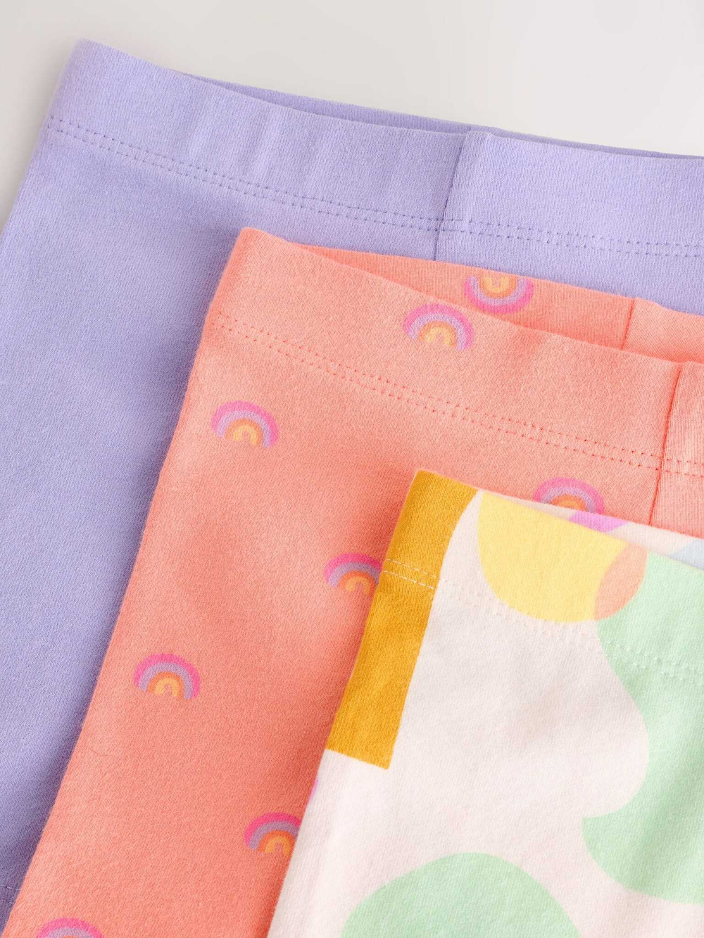 Шорты-велосипедки для девочки Next E65-377, 3 шт., Персиковый, Сиреневый