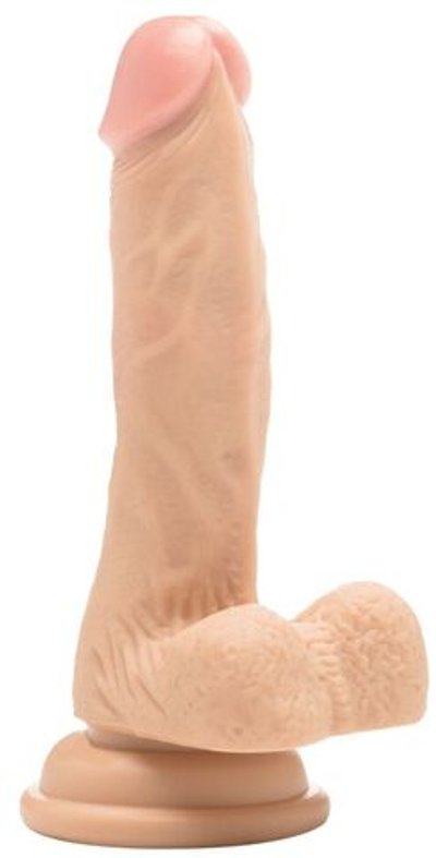 Телесный фаллоимитатор Realistic Cock With Scrotum 7 Inch - 18 см. (Цвет: телесный)