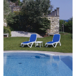 Шезлонг-лежак пластиковый Nardi Omega, белый, синий