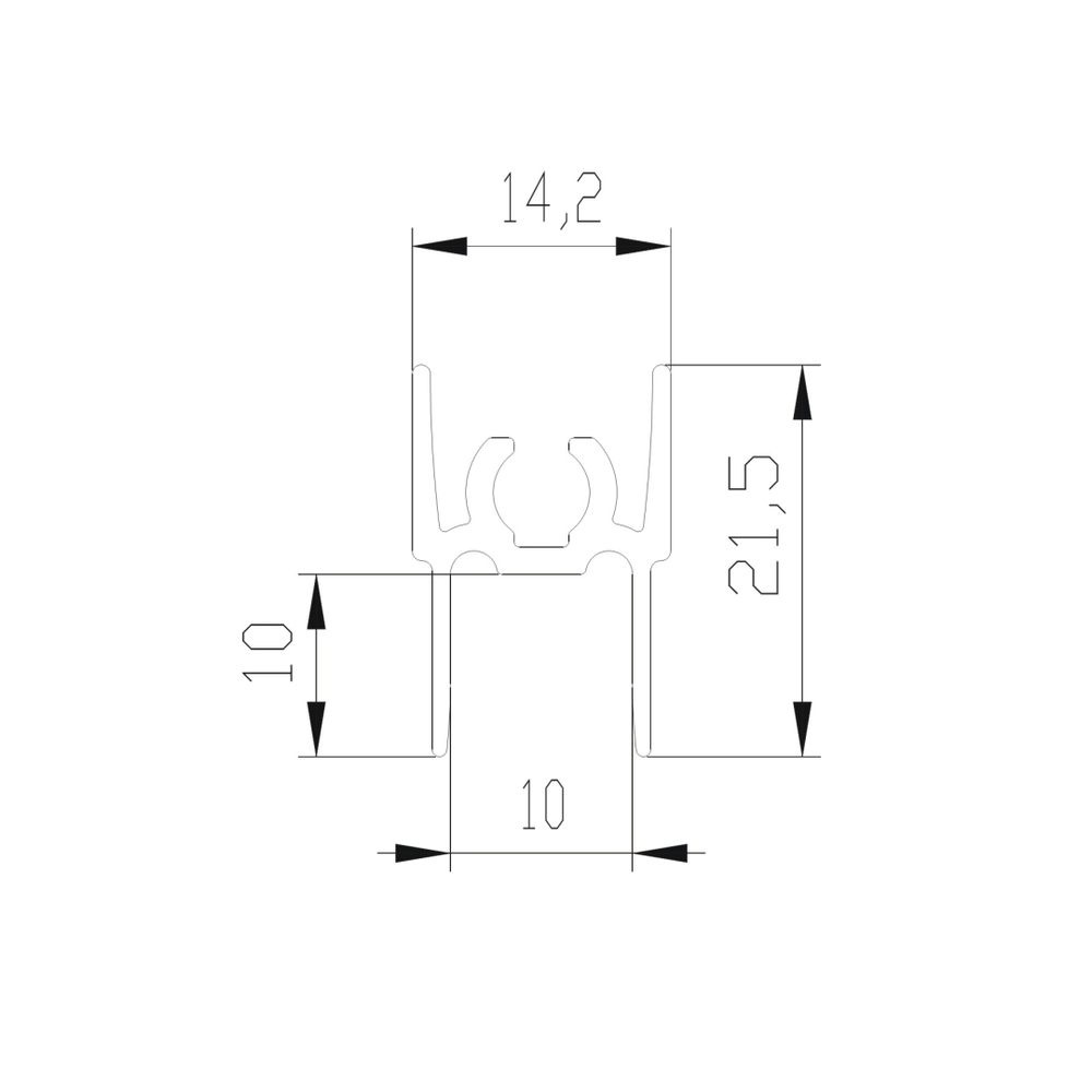 ЭКО Рамка верхняя двери (1,75 м) черный велюр (ПВХ) (AE0455) Aristo (Out)