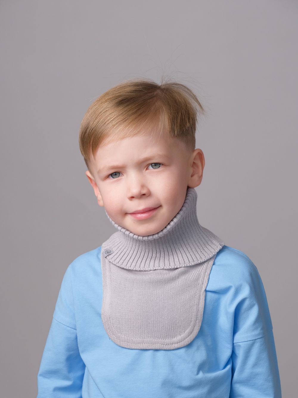 Манишка вязаная хлопковая (Жемчужно-серый)