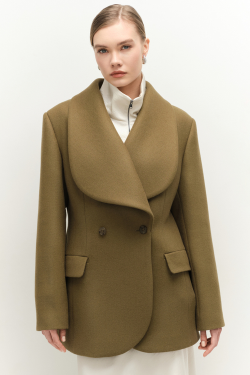 Жакет-пальто приталенный