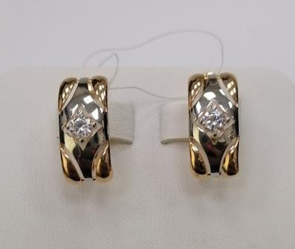 Серьги из золота с фианитами