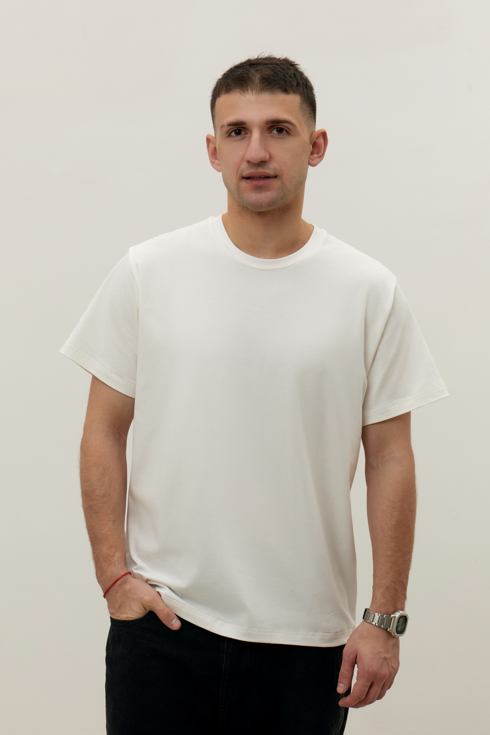 Футболка BASIC MAN, молочная