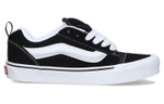 Vans Knu Skool fabric American retro bread shoes trend casual non-slip wear-resistant low-top sneakers for men and women with the same black and white white lining