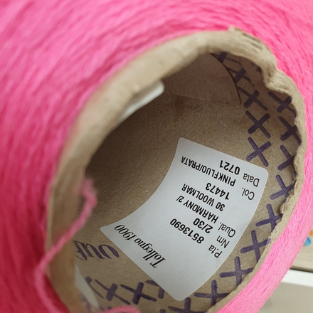 Пряжа Harmony Tollegno 1900, 2/30 (100% мериносовая шерсть гребенная),1500м/100гр, розовый неон