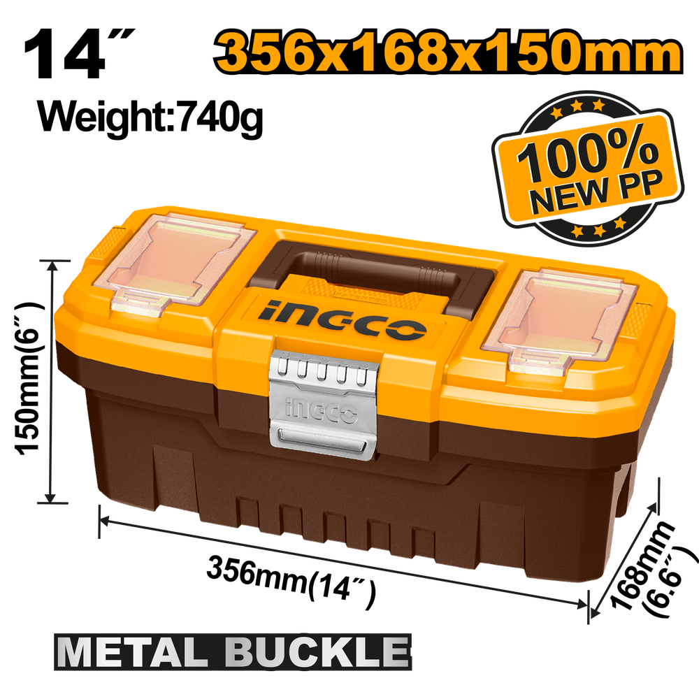 Ящик для инструментов пластиковый INGCO PBX1402 356x168x160 мм