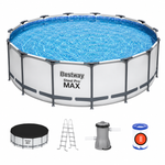 Bestway 56438 BW Каркасный бассейн Steel Pro Max 457х122см, 16015л, фил.-насос 3028л/ч, лестница, тент