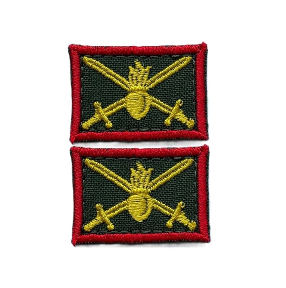 Нашивка петличная на липучке Сухопутные войска красный кант