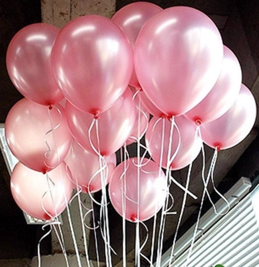 Шары с гелием под потолок perl Pink 21 шар