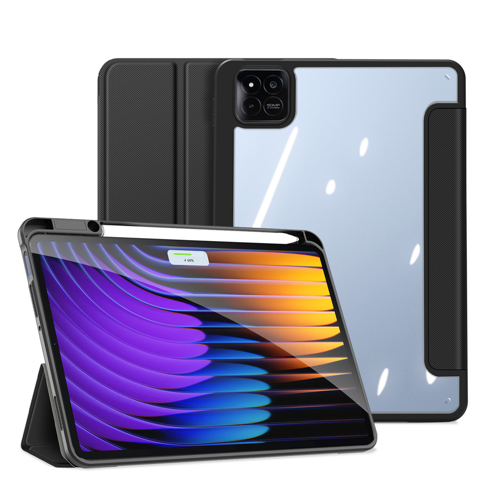 Чехол книжка черного цвета для Xiaomi Pad 8, 8 Pro и Pad 7, 7 Pro, серия Toby Series Case от Dux Ducis