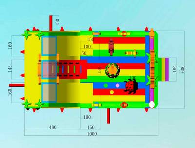 Коммерческий надувной батут «Тигриная страна 6», 10*6*5,5 м