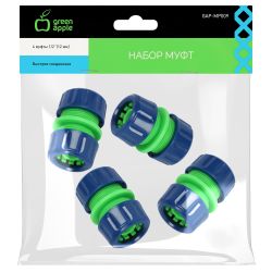 Муфта GREEN APPLE GAP-MP009 12мм 1/2 комплект 4шт | Аксессуары для полива Green Apple