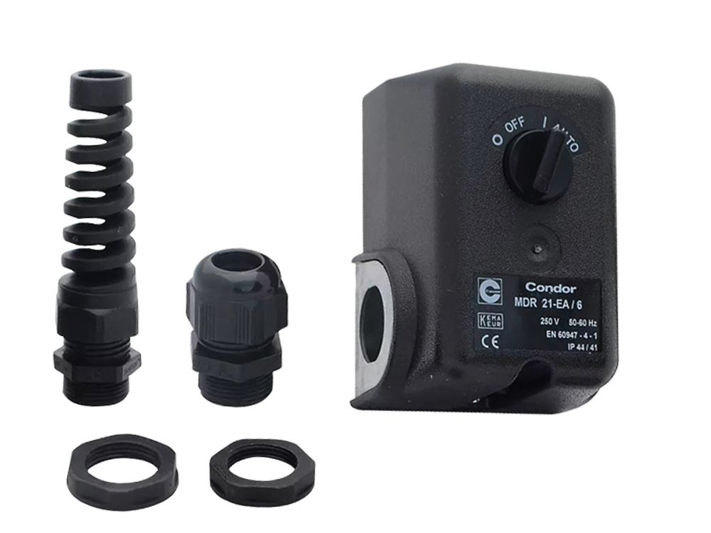 Реле давления mdr 21 6 насоса скважины 1.5-6 бар 220В до 2.2 кВт G1/4&quot; алюминиевый фланец