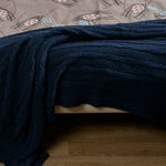 Плед из хлопка с узором косы Essential, 130х180 см