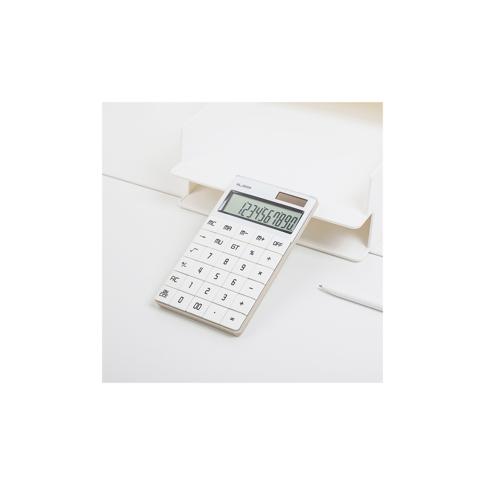 Калькулятор Deli 12 раз. настольный Nusign белый ENS041WHITE