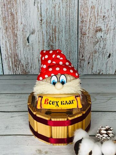 Домовой "Гоша на бочке-копилке"