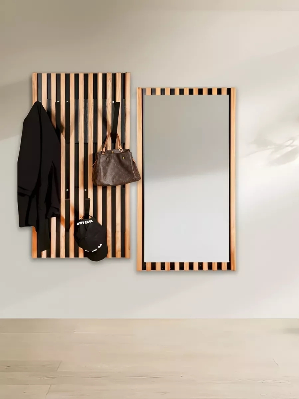 Зеркало настенное прямоугольное 120х33 см Пиафорте из дуба