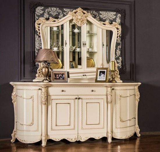 Комод  ДЖОКОНДА с зеркалом крем глянец