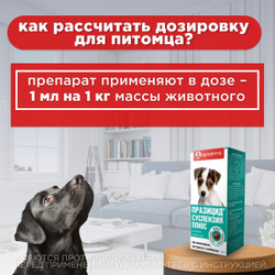 Суспензия для щенков мелких пород собак от гельминтов и лямблий Празицид Плюс APICENNA, 6мл. Фебантел/Пирантел/ Празиквантел