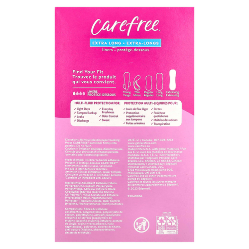 Carefree, вкладыши, экстрадлинные, без запаха, 100 шт.