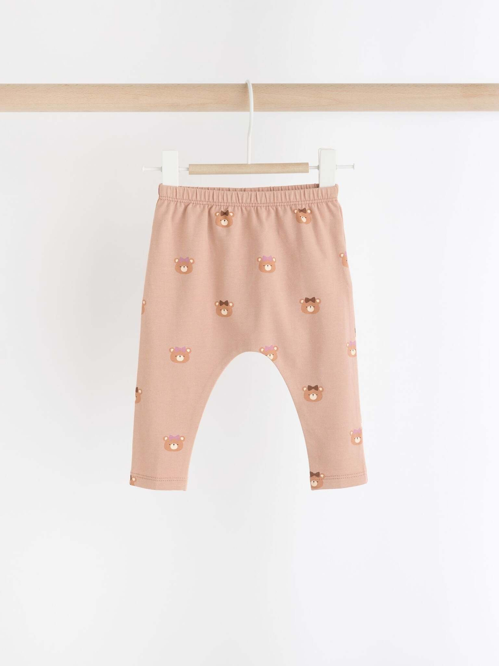 Толстовка флисовая и легинсы в комплекте для малышей Next 904-482, Бежевый, Коричневый