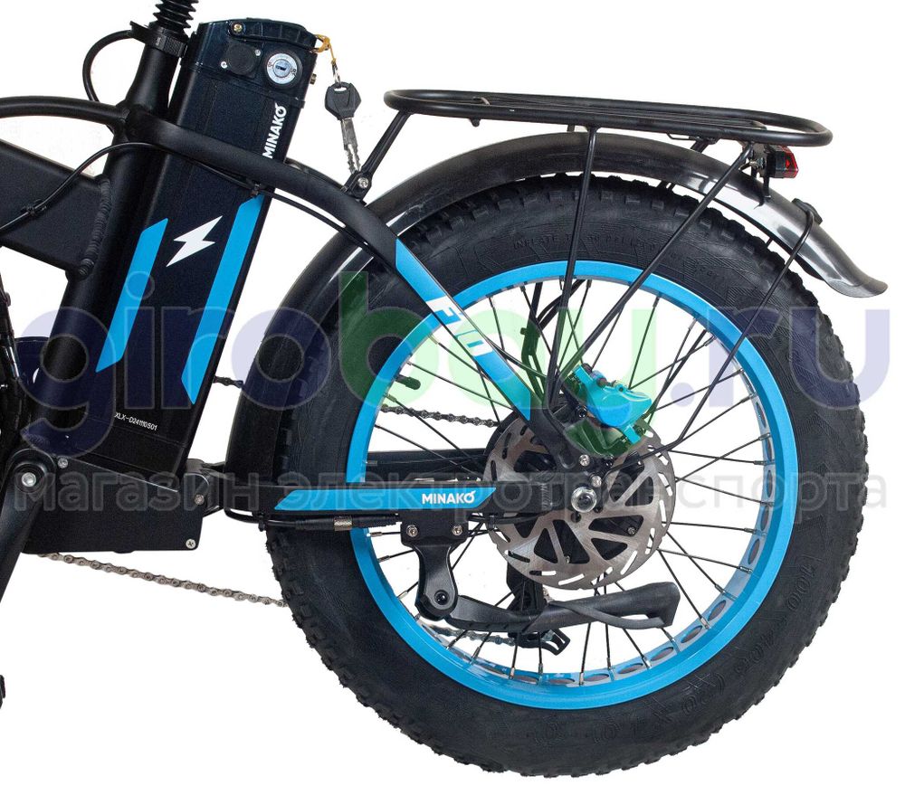 Электровелосипед Minako F10 Pro 2025 года (48V/20Ah) - Синий обод Электровелосипед Minako F10 Pro 2025 года (48V/20Ah) - Синий обод фото №5