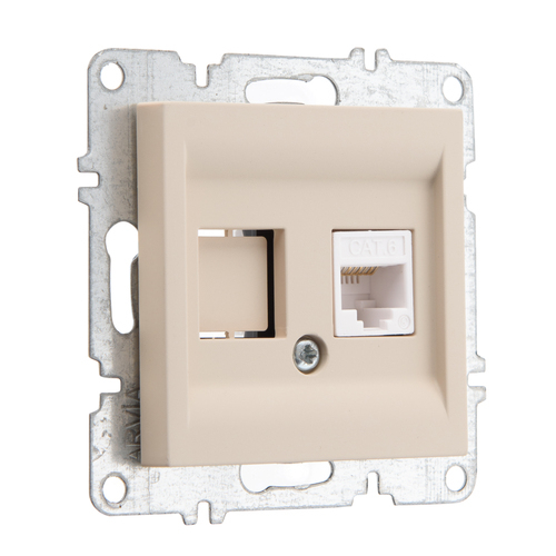 Розетка компьютерная ARVIA Electric, кат. 6, 1 гнездо, карамель 50082000247