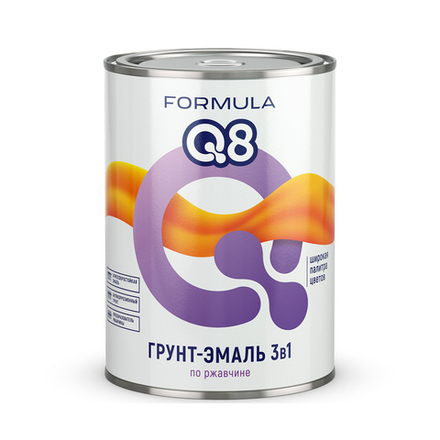 Грунт-эмаль по ржавчине Formula Q8 3 в 1, матовая, 0,9 кг, белая