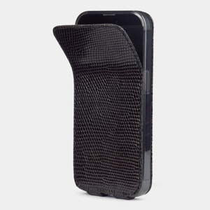 Чехол кожаный для iPhone 15 Pro черного цвета