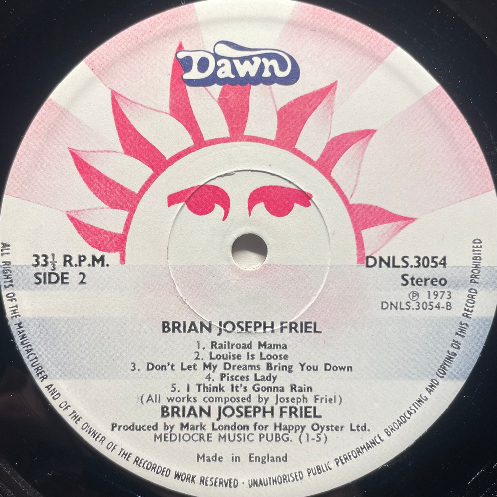 Brian Joseph Friel ‎– Brian Joseph Friel (Англия 1973г.)