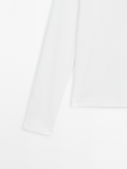 Massimo Dutti Футболка из хлопка с длинными рукавами, натуральный, кремовый