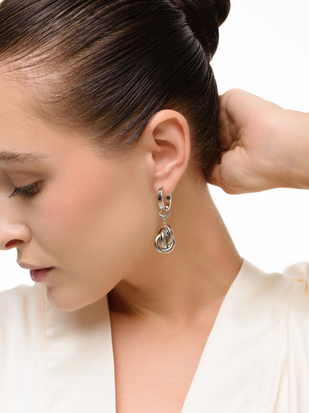 Серьги "Big knot" Silver