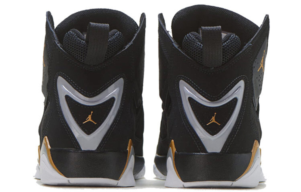 Jordan Air Jordan 7 True Flight high-top retro basketball shoes GS black gold