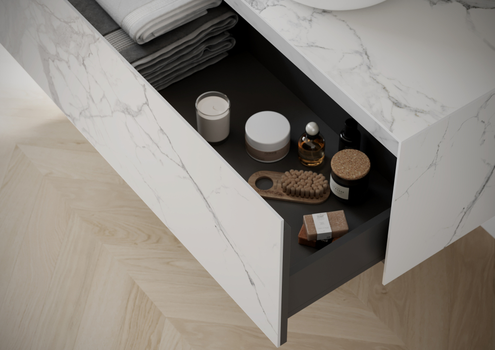 Тумба с раковиной Sancos Stone, 120 см., керамогранит белый, ST120SV