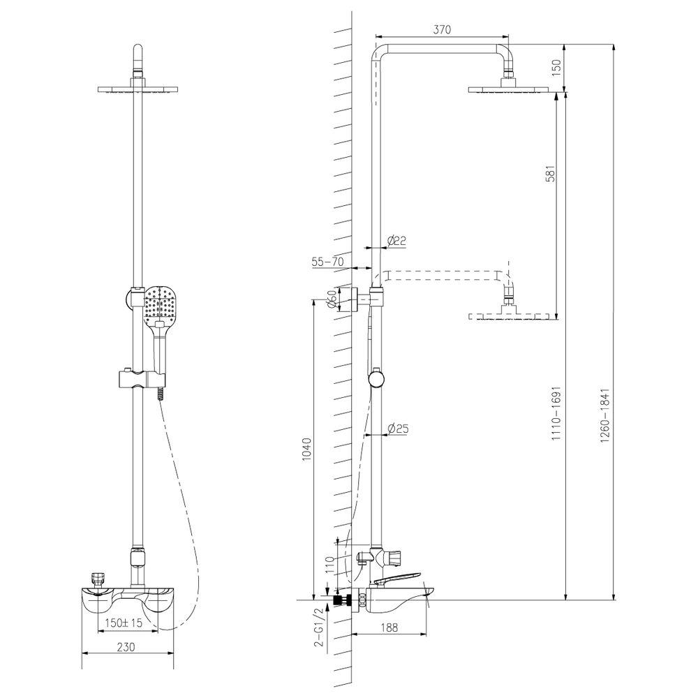 Смеситель Lemark  Bellario LM6862C для ванны и душа
