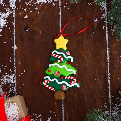 Украшение "Ёлочка со звездой" 8,5х12,5 см,микс