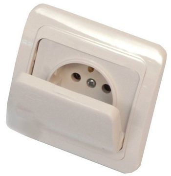 Розетка UNIVersal Валери 1-местная с/з с/п с крышкой
