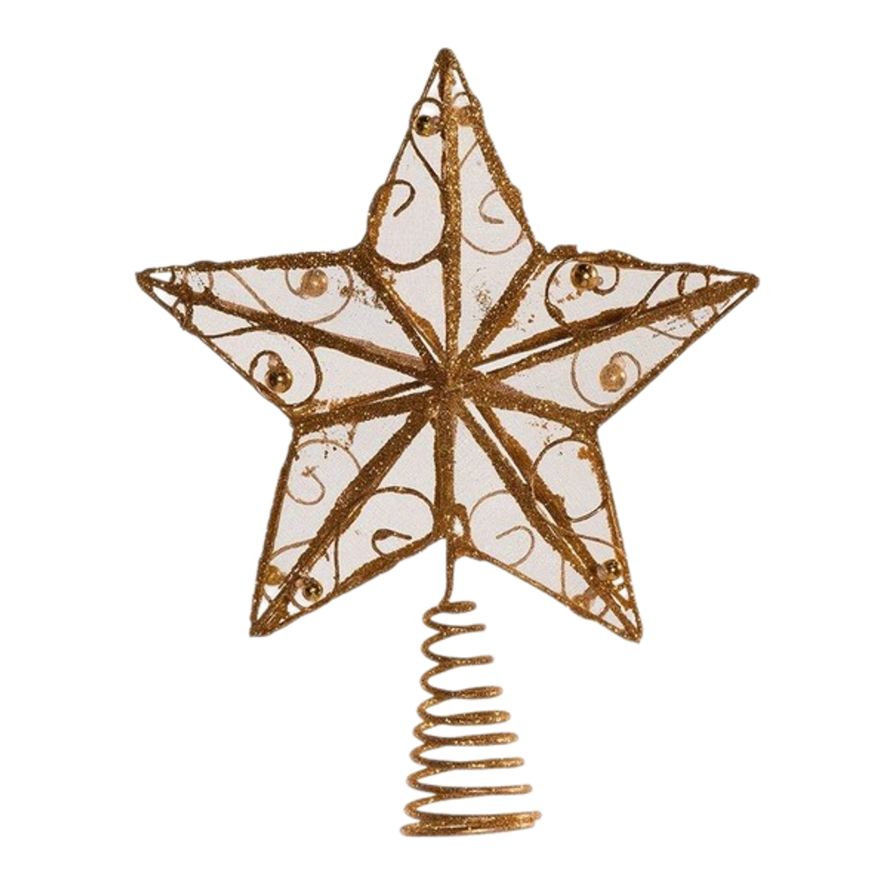 Звезда на ёлку с бусинками [Арт. H0086]